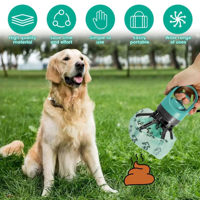 Portable Pet Poop Scooper with Built-In Bag Dispenser