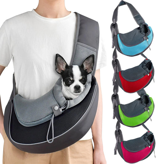 Mesh Sling Pet Carrier – Crossbody Shoulder Bag for Small Dogs & Cats