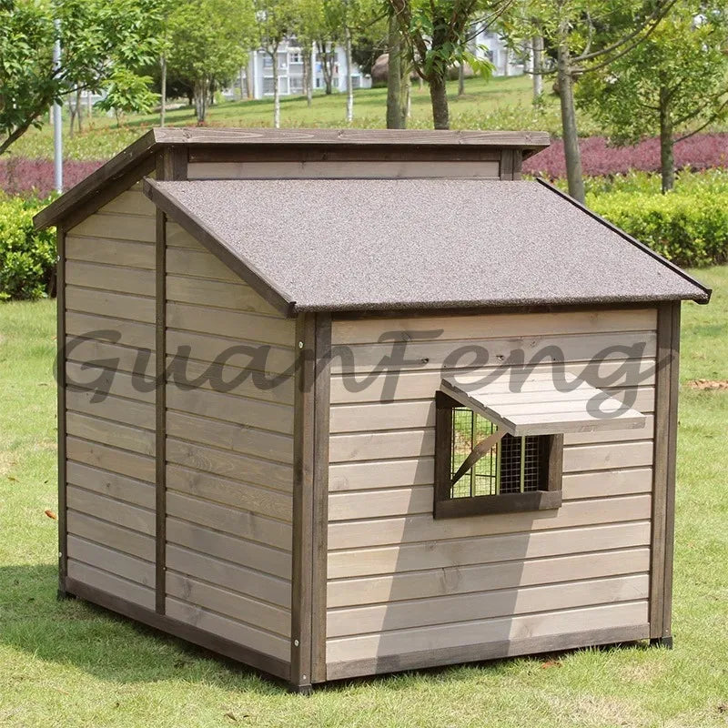 Breathable Solid Wood Outdoor Dog Kennel with Waterproof Roof