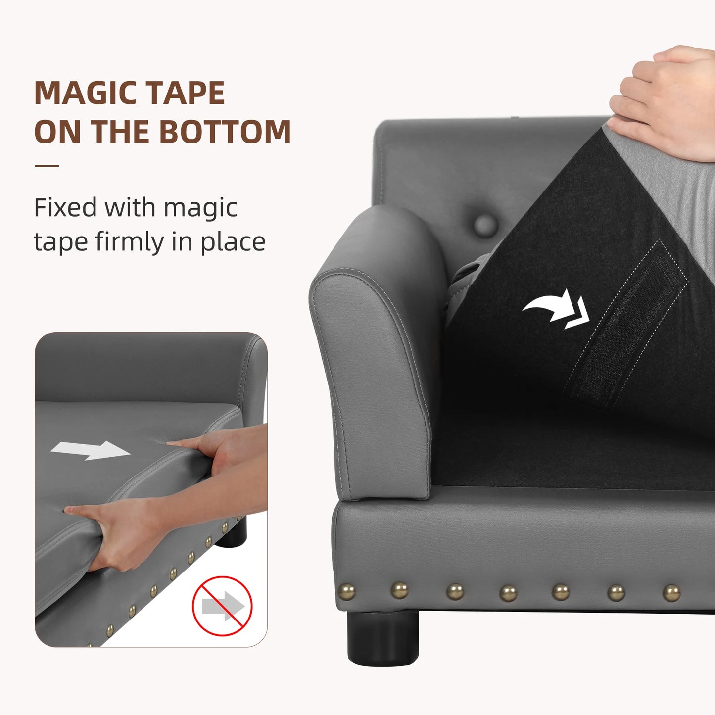 Elevated Dog Sofa Bed – Luxury Microfibre Leather with Removable Cushion