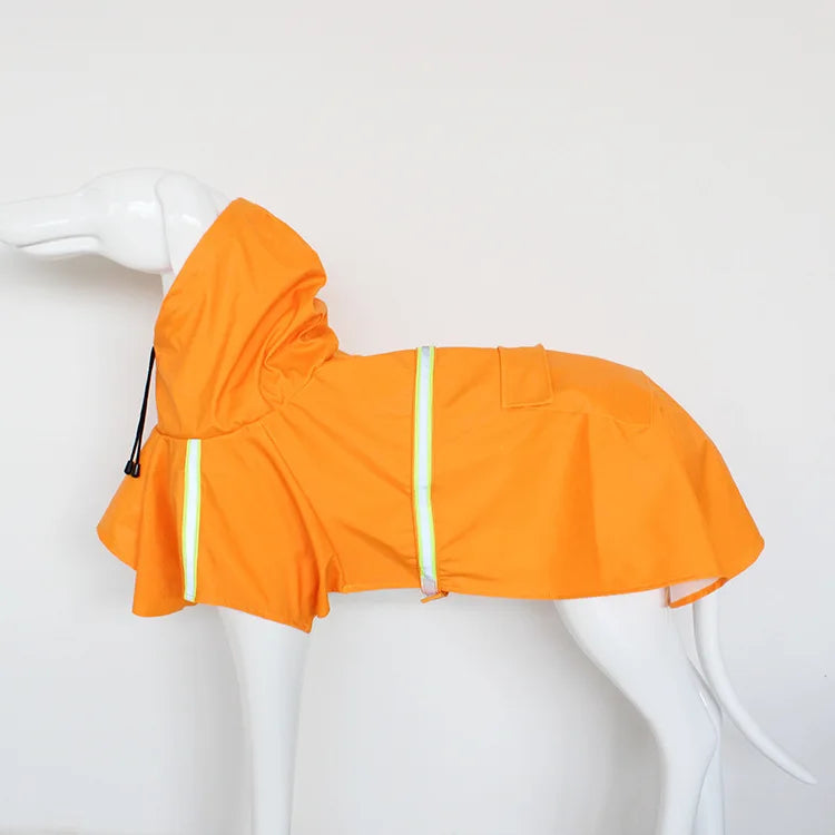 Cloak-Style Waterproof Dog Raincoat with Hood & Reflective Strip – Sizes S to 5XL
