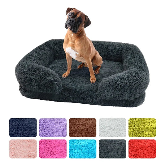 Large Plush Dog Bed with Thickened Pad