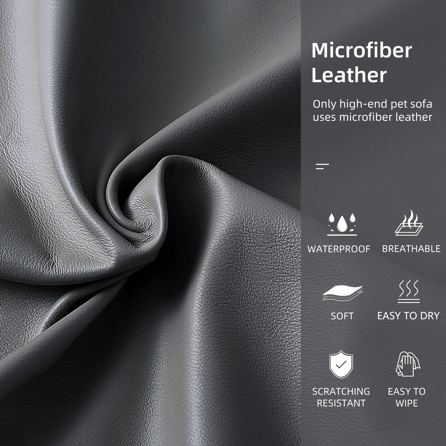 Elevated Dog Sofa Bed – Luxury Microfibre Leather with Removable Cushion