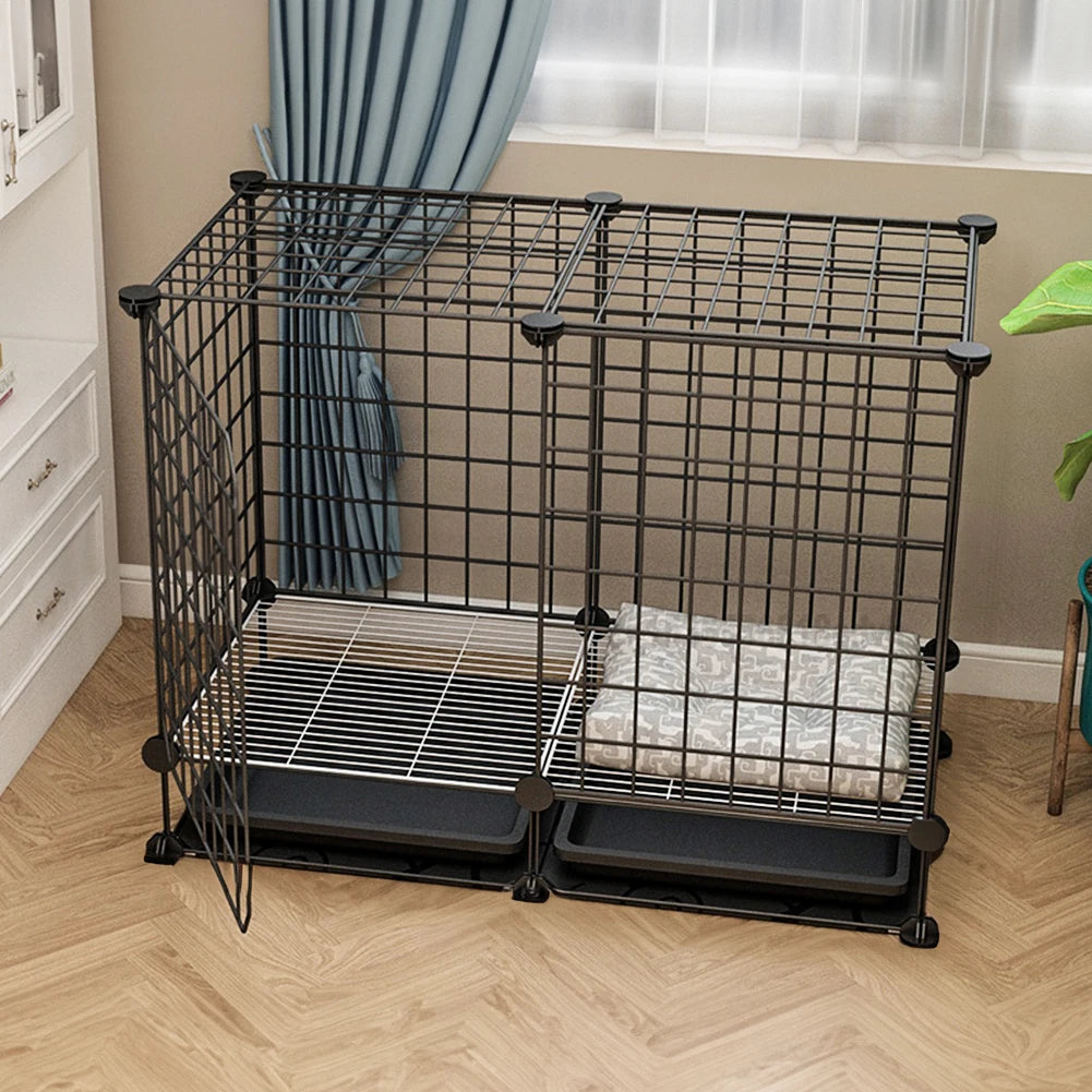 Tieker Black Wire Dog Cage with 2 Removable Trays