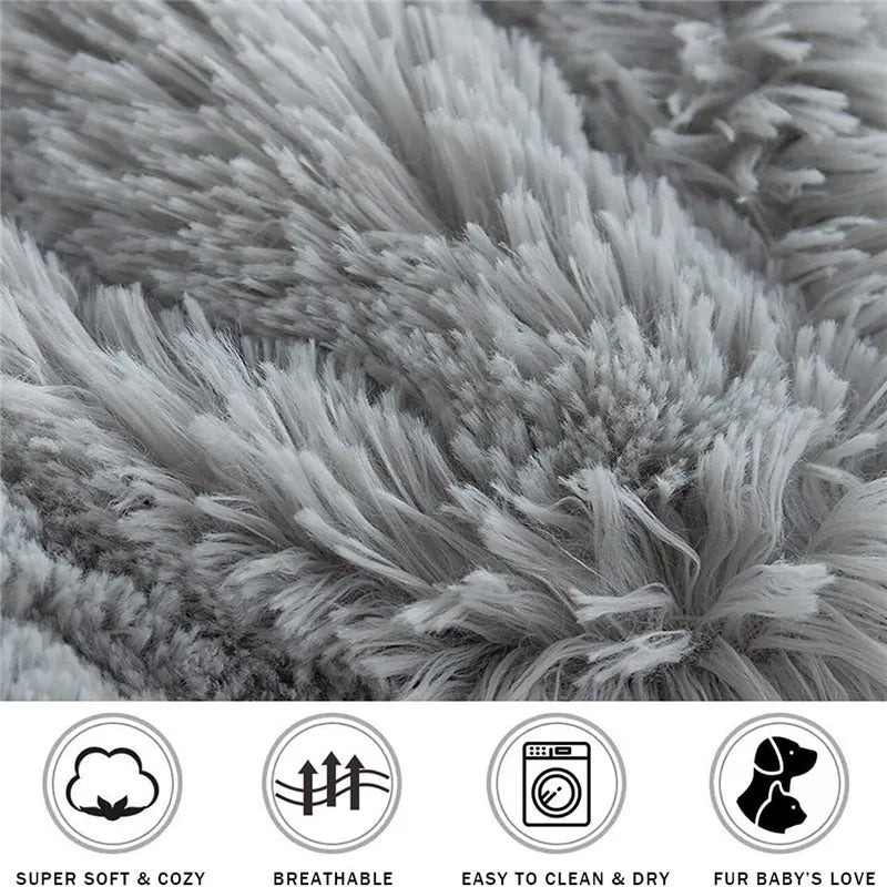 Luxury Round Pet Bed – Super Soft Plush for Cats & Large Dogs