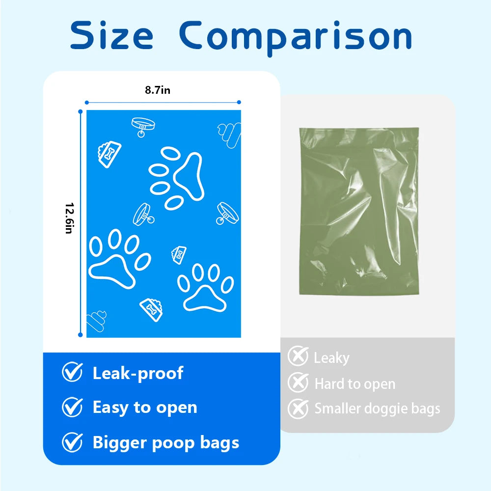 Photodegradable dog poop bag with a fresh fragrance, blue leak proof pet feces bag, outdoor small garbage bag