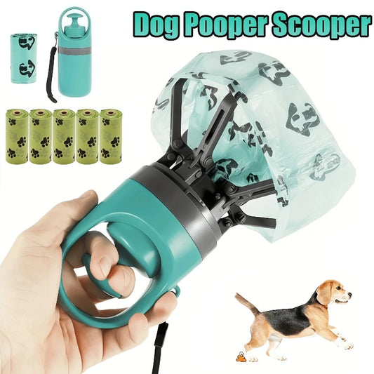 Portable Pet Poop Scooper with Built-In Bag Dispenser