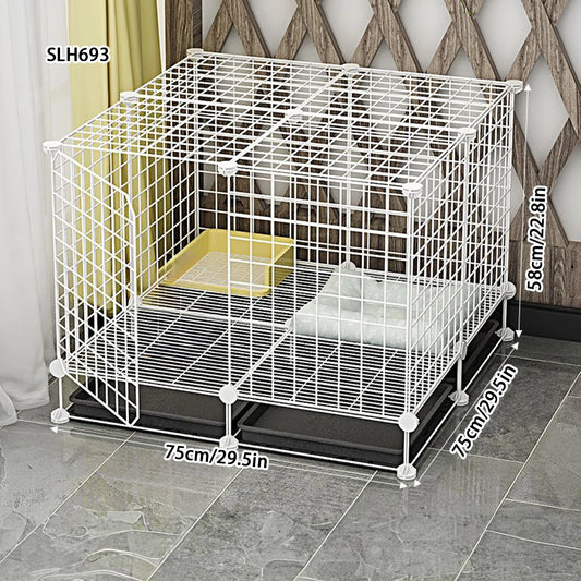 Indoor Dog Cage with Separate Toilet & Multi-Room Design