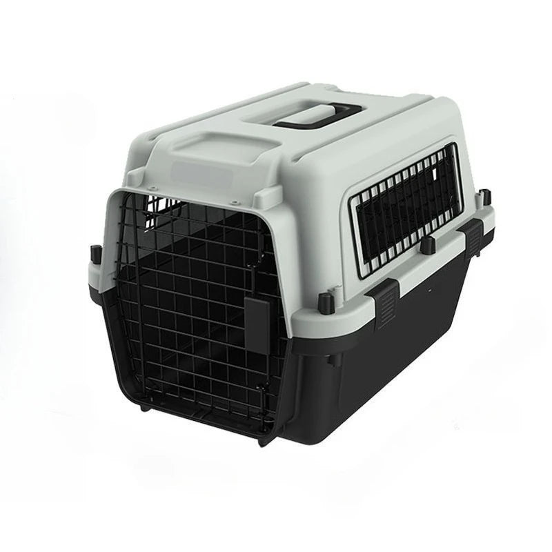 Plastic Pet Travel Carrier – Air Crate Style for Cats & Small Dogs