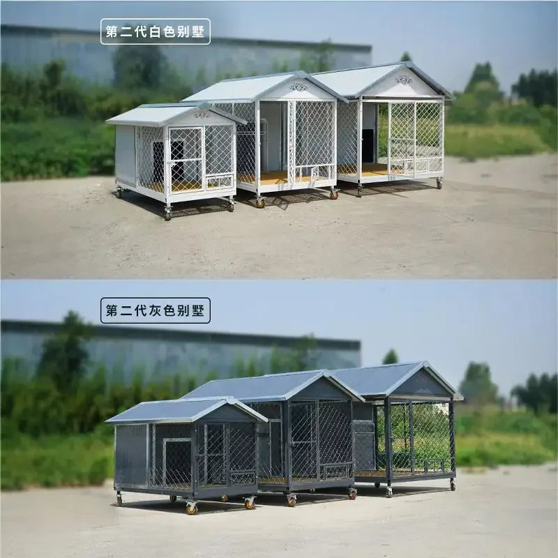 Insulated Outdoor Dog Kennel with Wheels