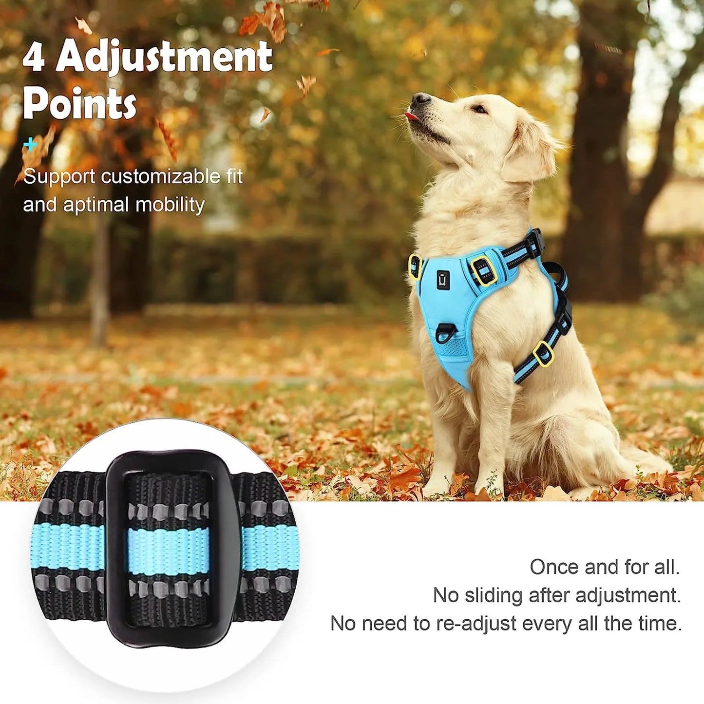 No-Pull Adjustable Dog Harness – Soft Padded Vest with Easy-Control Handle