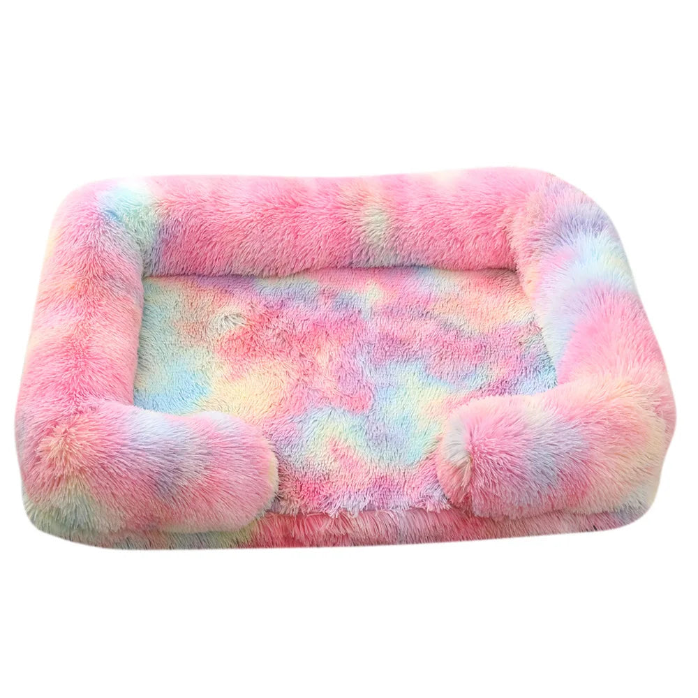 Large Plush Dog Bed with Thickened Pad