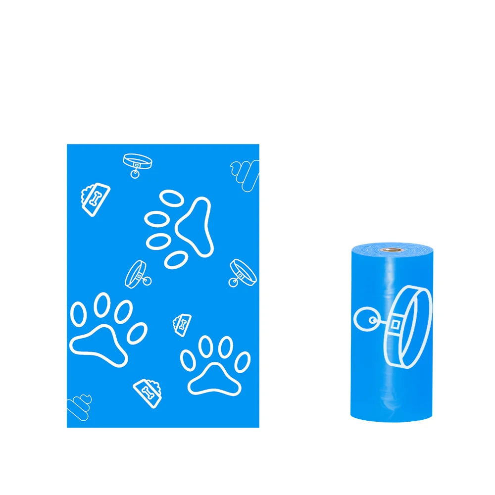 Photodegradable dog poop bag with a fresh fragrance, blue leak proof pet feces bag, outdoor small garbage bag