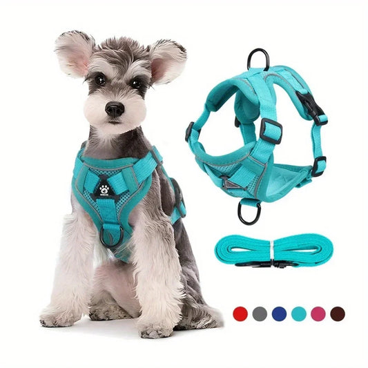 No-Pull Reflective Dog Harness &amp; Lead Set – Adjustable for Small Pets