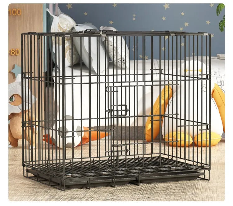 Foldable Portable Wire Dog Crate with Divider & Tray – Single Door Travel-Ready Kennel