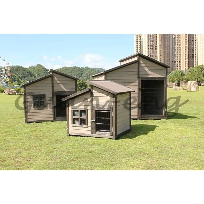 Breathable Solid Wood Outdoor Dog Kennel with Waterproof Roof