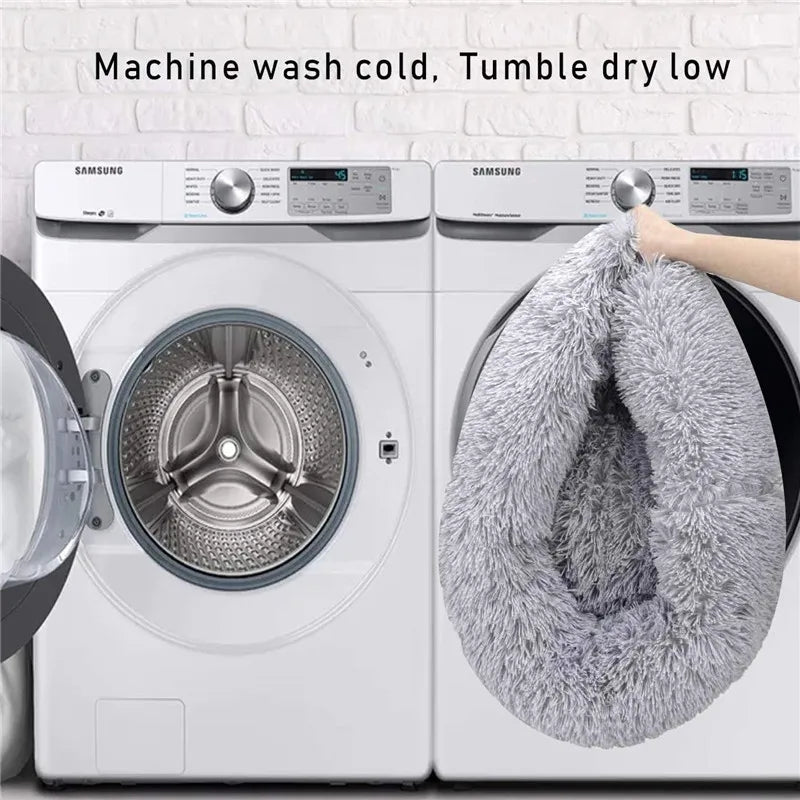 Luxury Round Pet Bed – Super Soft Plush for Cats & Large Dogs