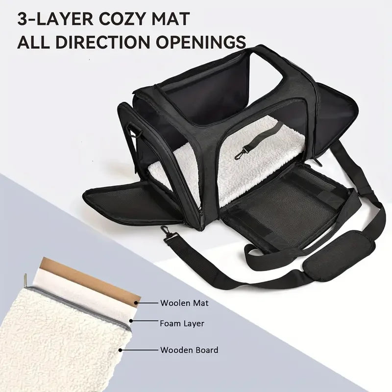 Airline Approved Pet Carrier Backpack – Side Ventilated Travel Bag for Small Dogs & Cats