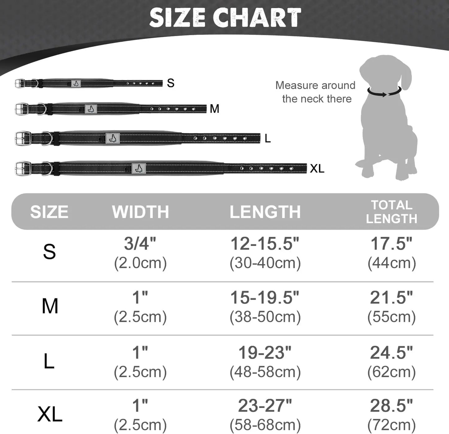 Solid Nylon Dog Collar – For Small, Medium, Large & XL Dogs