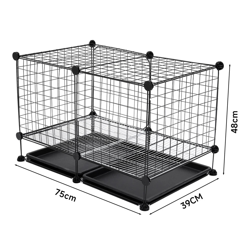 Tieker Black Wire Dog Cage with 2 Removable Trays