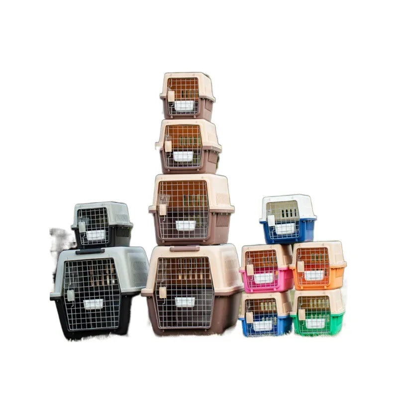 Large Pet Air Transport Box – Portable Travel & Car Dog Cage