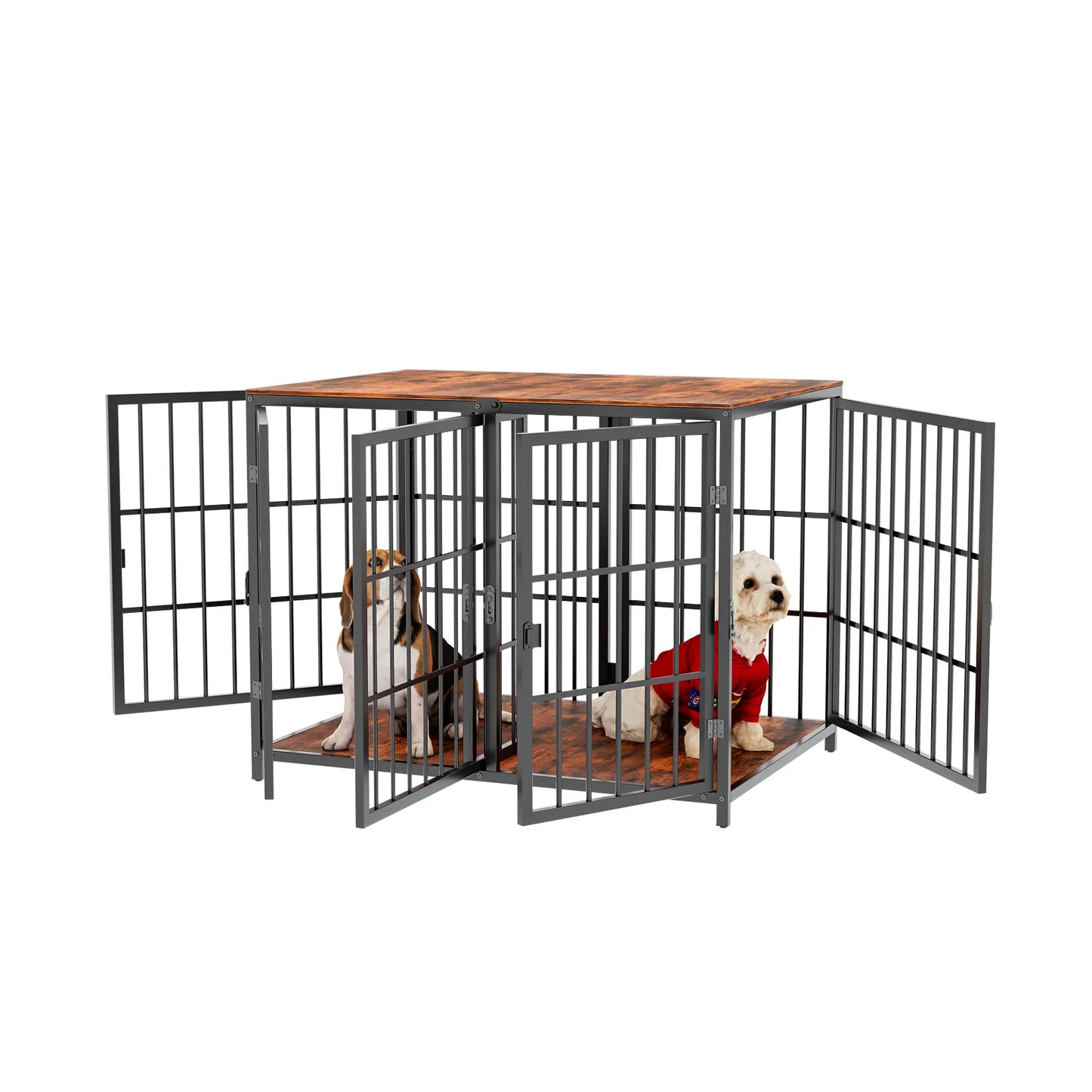 Heavy Duty Dog Crate Furniture with Divider & End Table Top
