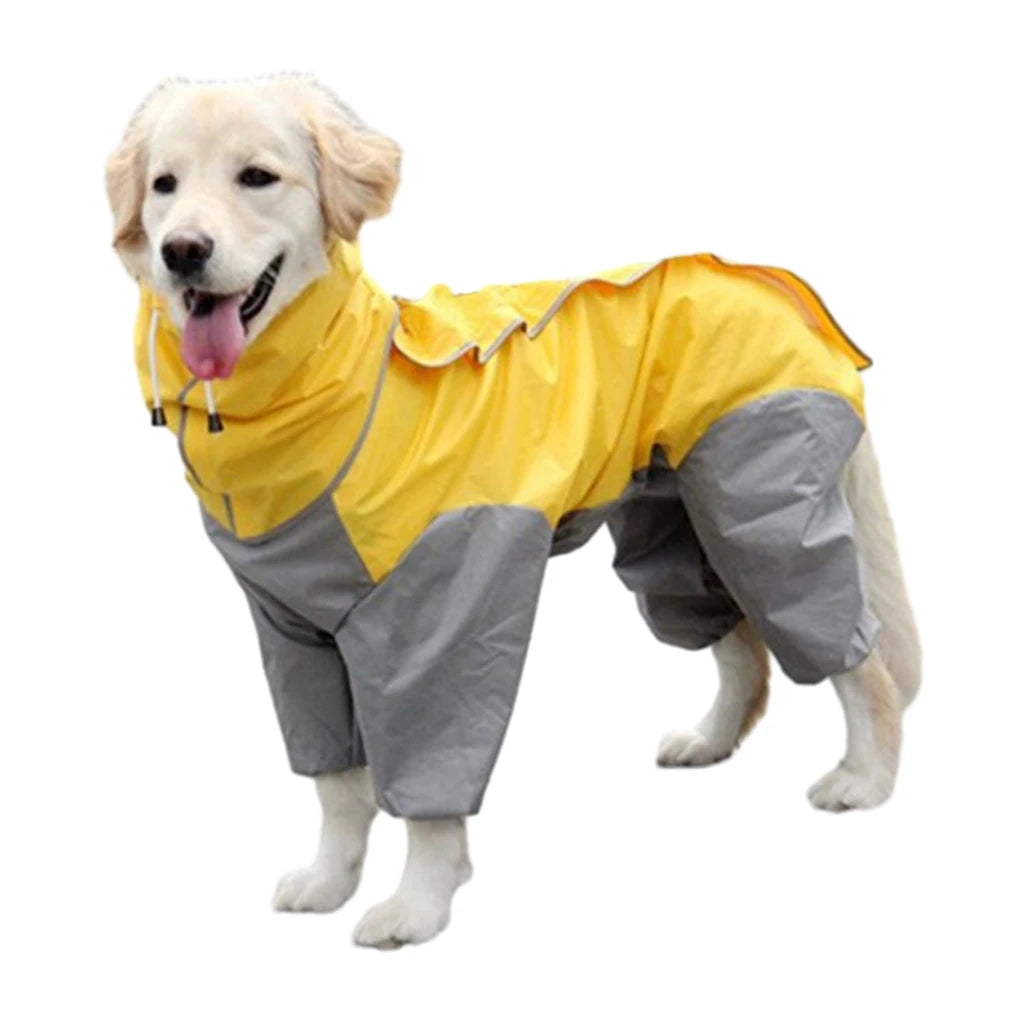Waterproof Reflective Dog Raincoat with Hood – Windproof & Warm