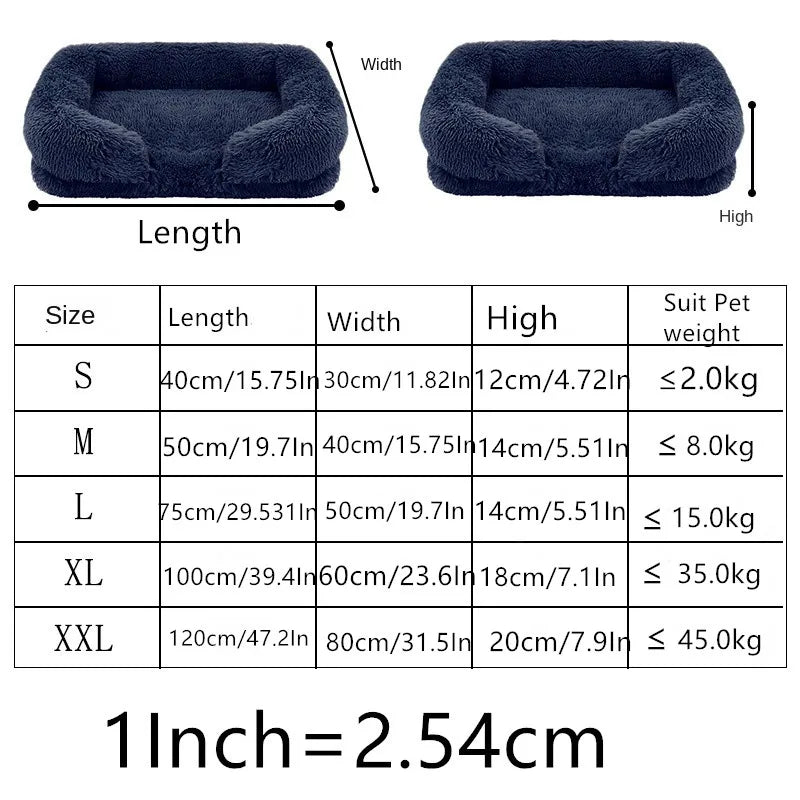 Large Plush Dog Bed with Thickened Pad