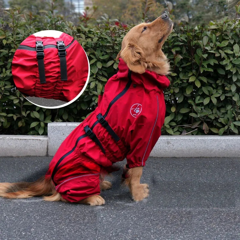 Waterproof Reflective Dog Raincoat – All-Weather Jumpsuit for Small to XXL Dogs