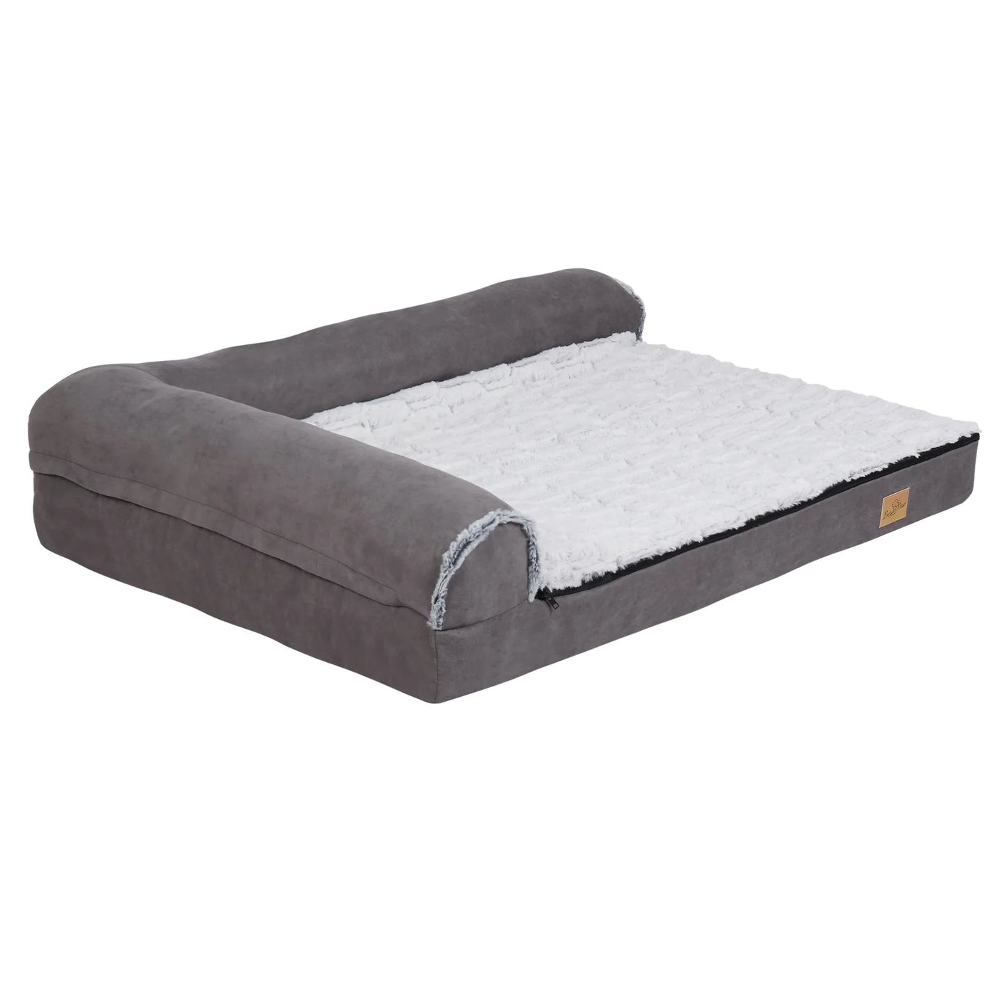 Bolster Dog Bed for Extra-Large Dogs – Orthopaedic L-Shape Memory Foam