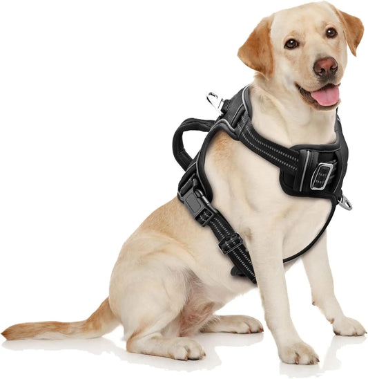 Maxetodo No-Pull Adjustable Dog Harness – Reflective Padded Vest for Large Breeds