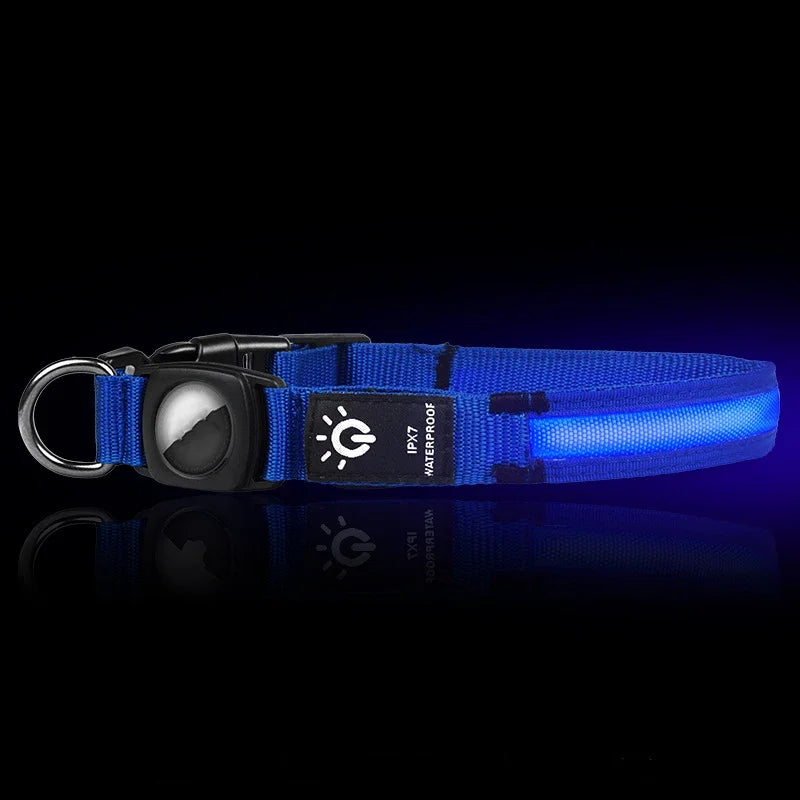 LED Airtag-Compatible Waterproof Dog Collar