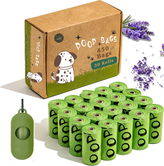 EPI Biodegradable Dog Poop Bags – Lavender Scented with Dispenser 🌿💜