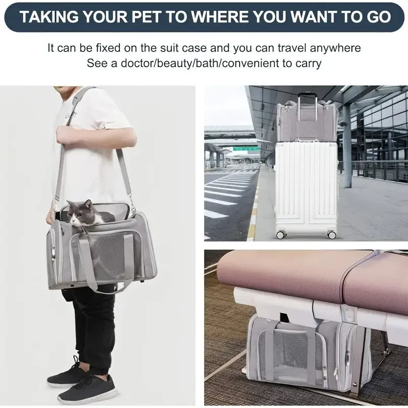 Airline Approved Pet Carrier Backpack – Side Ventilated Travel Bag for Small Dogs & Cats