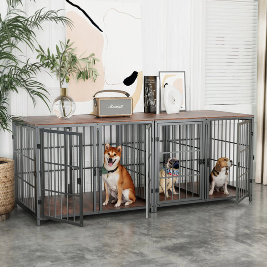 Heavy Duty Dog Crate Furniture with Divider & End Table Top