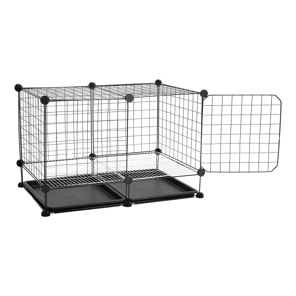 Tieker Black Wire Dog Cage with 2 Removable Trays