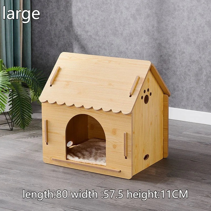 Wooden Dog House with Porch