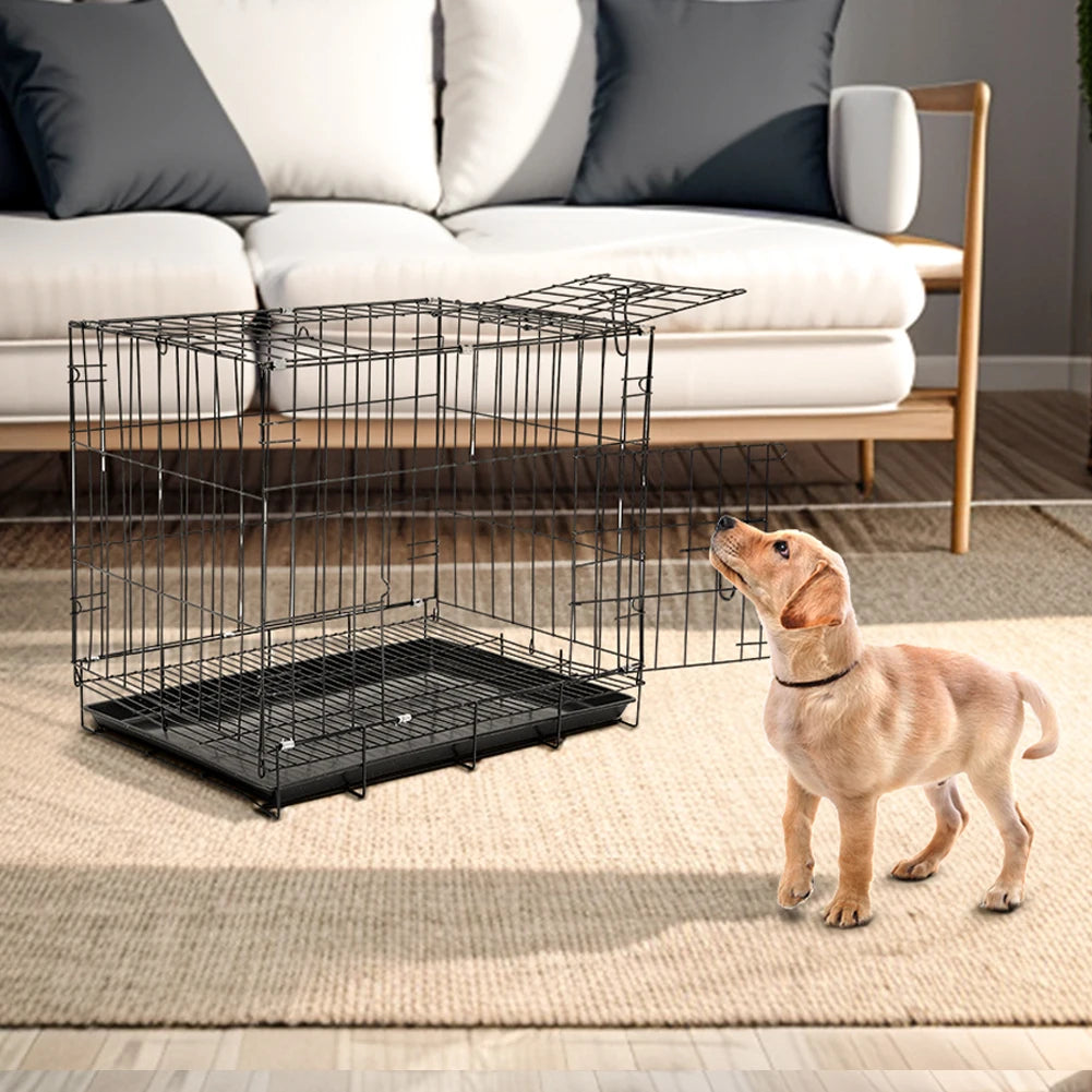 Voltsify Wire Dog Crate with 2 Doors & Removable Tray