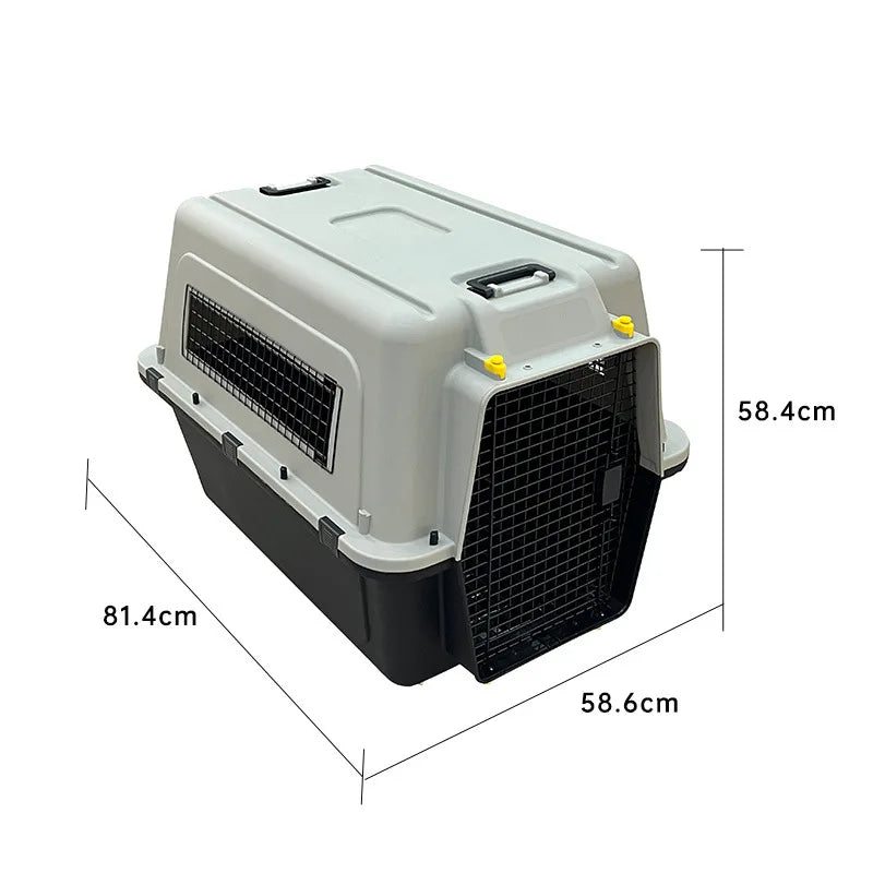 Plastic Pet Travel Carrier – Air Crate Style for Cats & Small Dogs