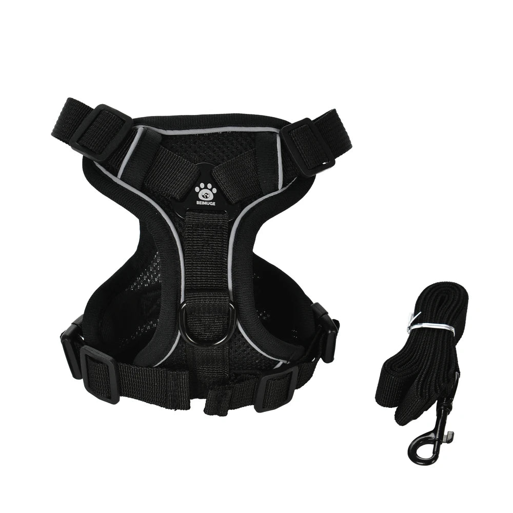 Reflective Dog Vest Harness & Lead Set – Adjustable, Breathable & Secure