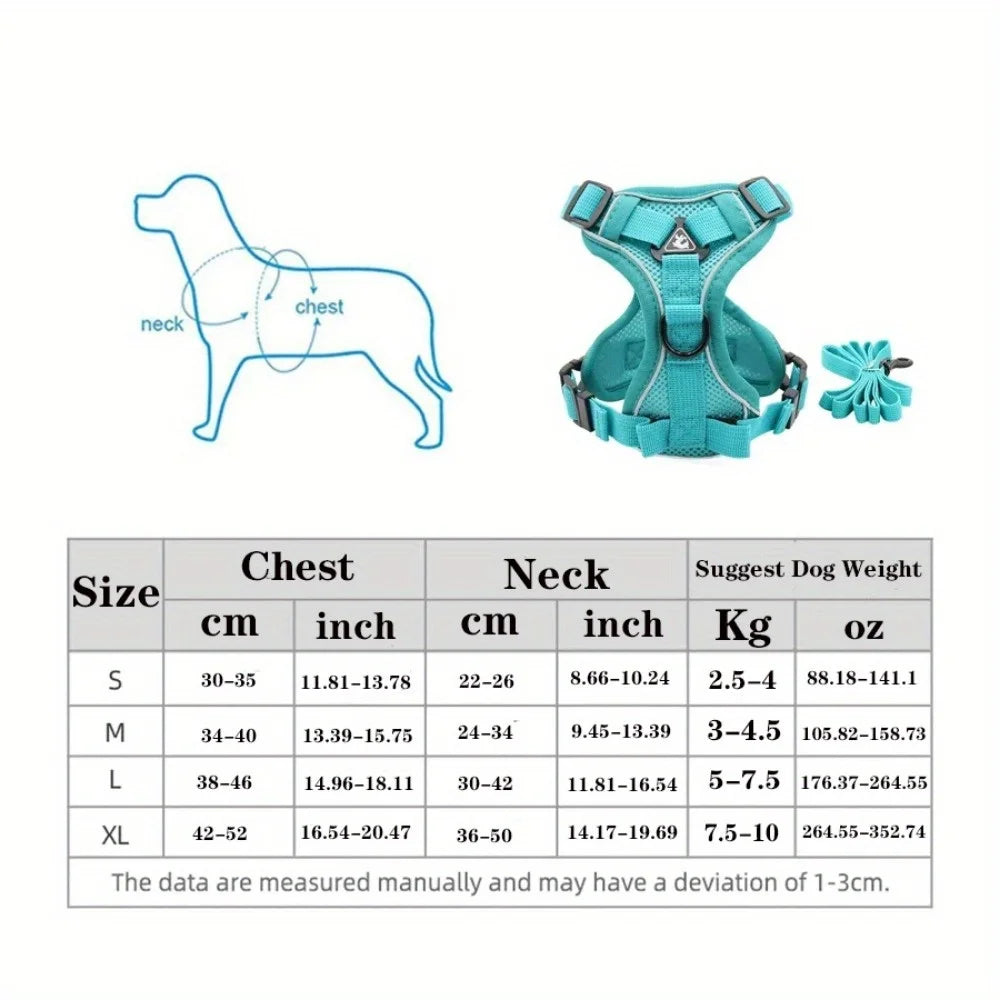 No-Pull Reflective Dog Harness &amp; Lead Set – Adjustable for Small Pets