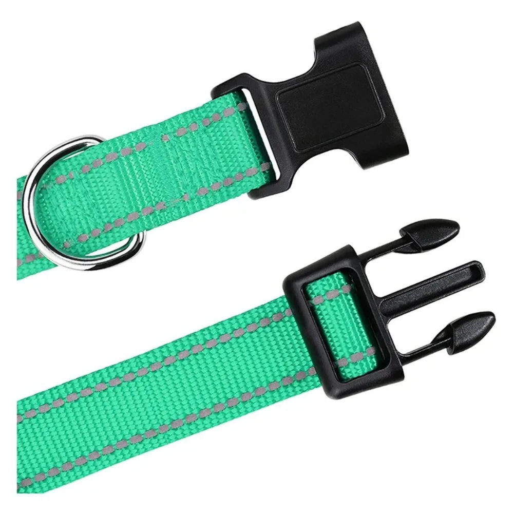 Adjustable Reflective Nylon Dog Collar – XS to XL