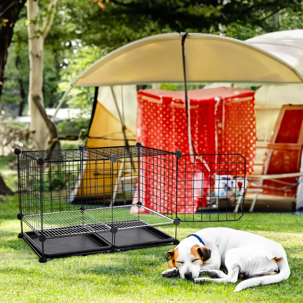Tieker Black Wire Dog Cage with 2 Removable Trays