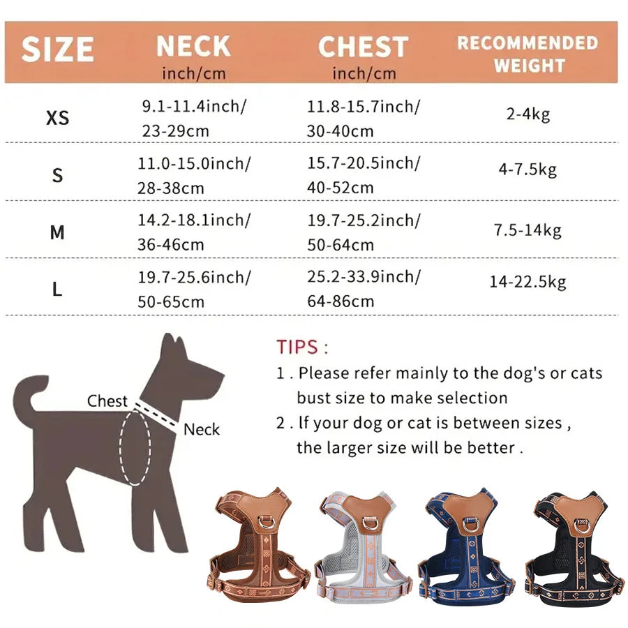 Adjustable Dog Harness – Nylon Vest for Small & Medium Pets