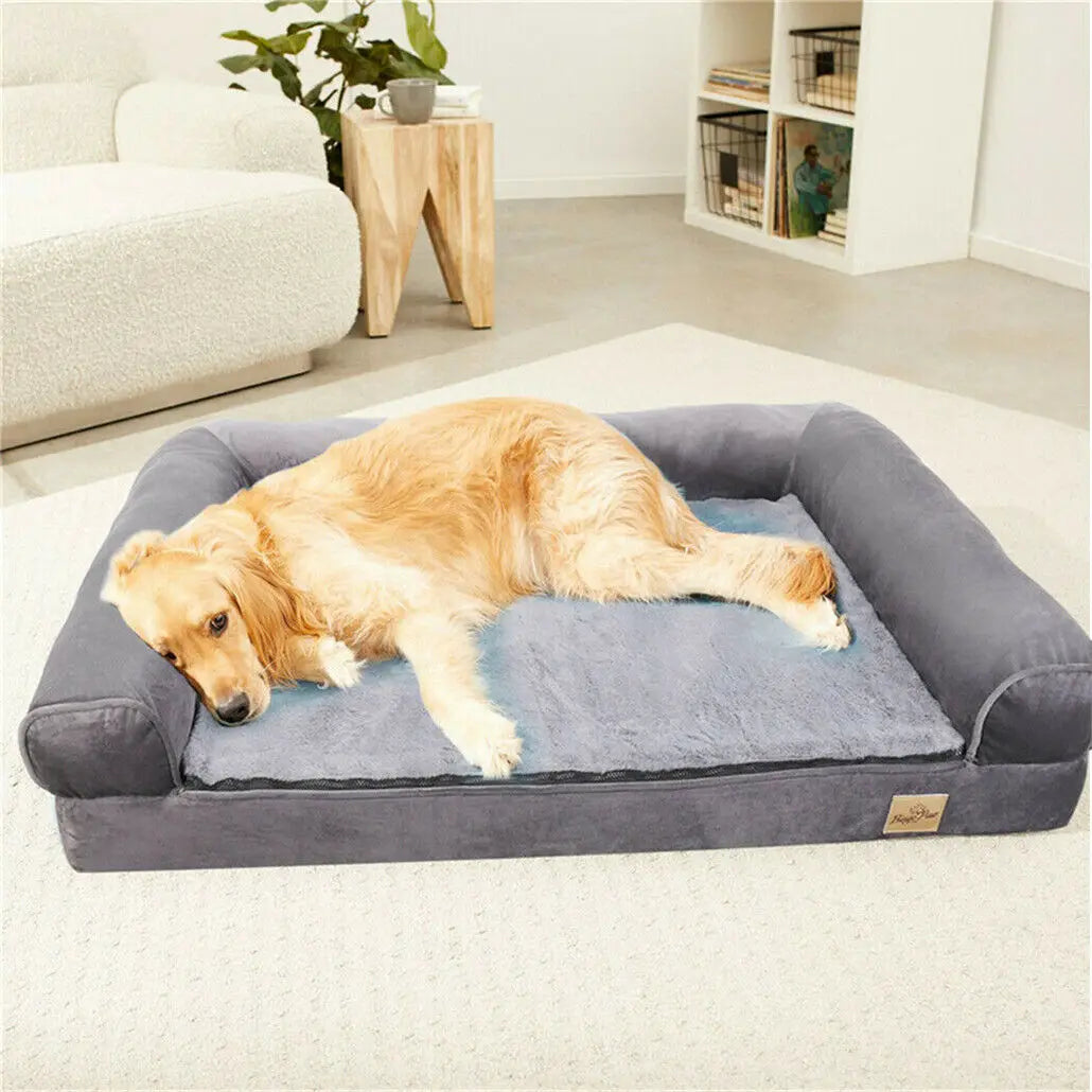 XXL Large Luxury Orthopaedic Dog Bed with Bolster & Washable Cover
