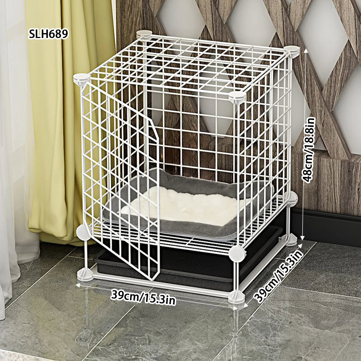 Indoor Dog Cage with Separate Toilet & Multi-Room Design