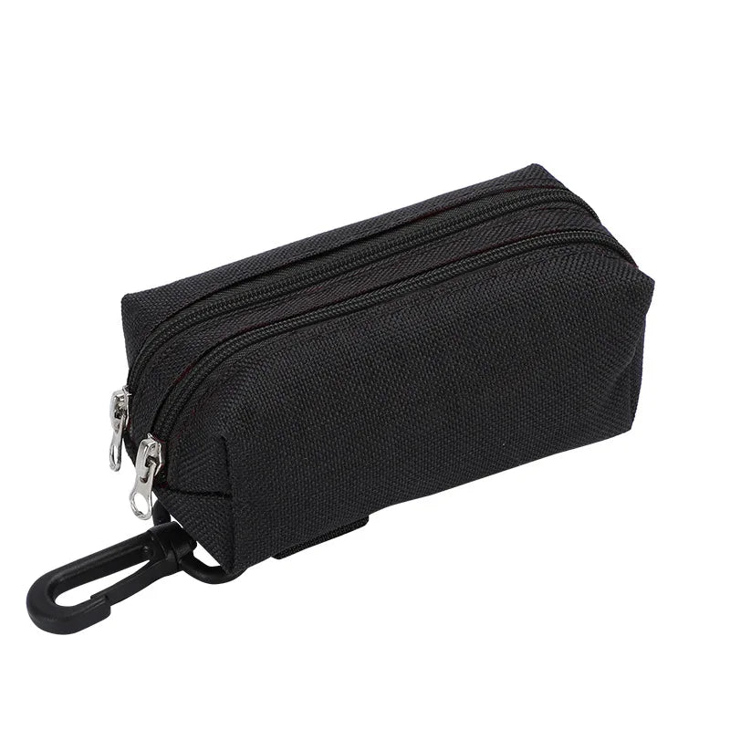 Dog Poop Bag Dispenser with Double Pockets & Velcro Leash Attachment