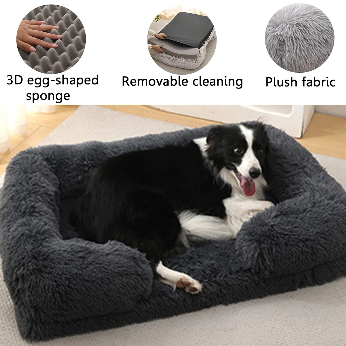 Square Plush Dog Bed