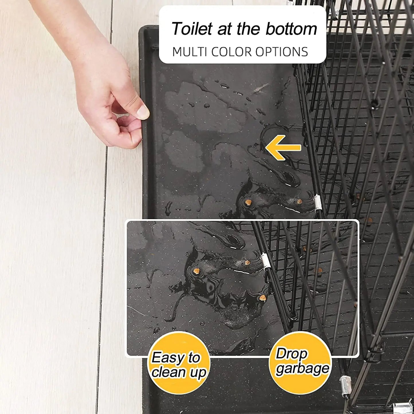 Foldable Portable Wire Dog Crate with Divider & Tray – Single Door Travel-Ready Kennel