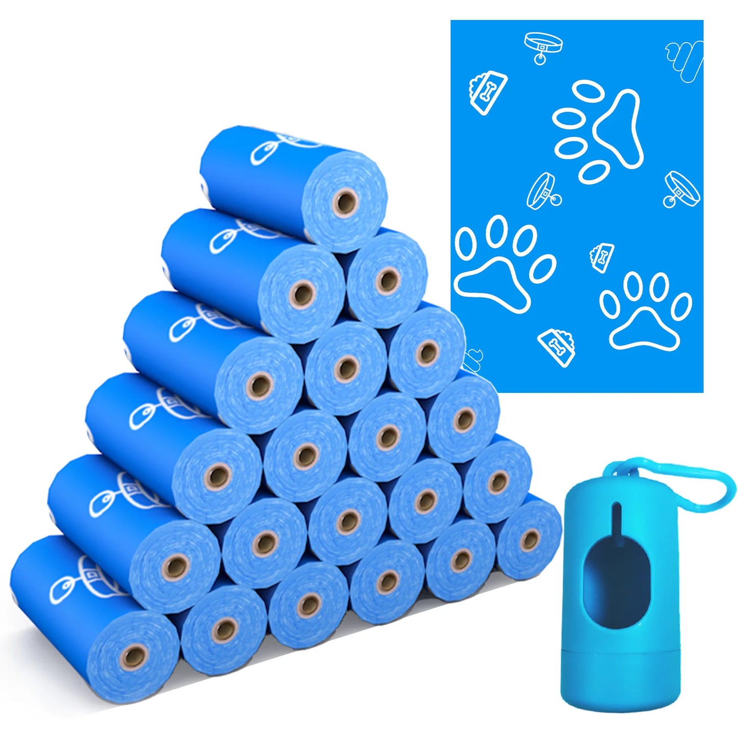 Photodegradable dog poop bag with a fresh fragrance, blue leak proof pet feces bag, outdoor small garbage bag